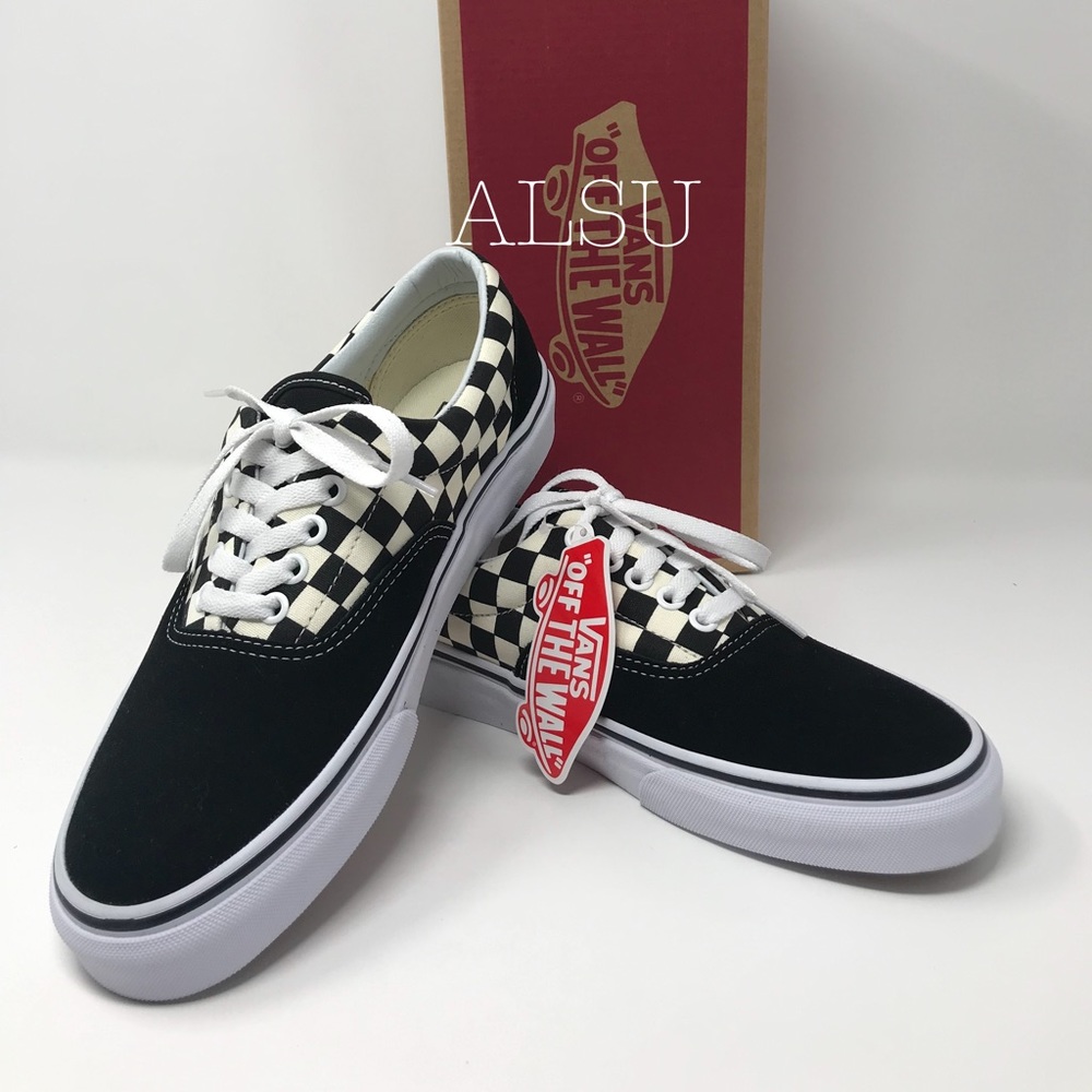 VANS ERA Primary Check Black White Suede Canvas W - Picture 6 of 7